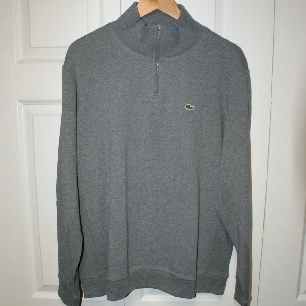 Men's Lacoste 1/4 Zip Sweatshirt-Gray (8)....NWT